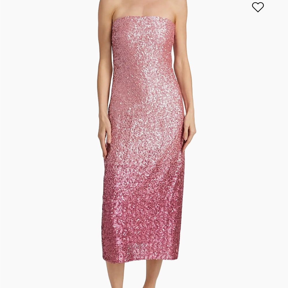 BRAND NEW NEVER WORN Love shack fancy pink Sequin Strapless Dress